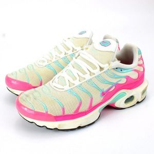 Nike Air Max Plus GS Size 6Y White Pink Teal South Beach Womens Size 8 (718071)